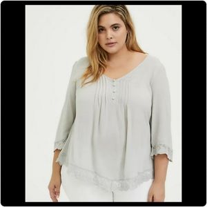 Torrid Gauze Handkerchief Tunic Blouse